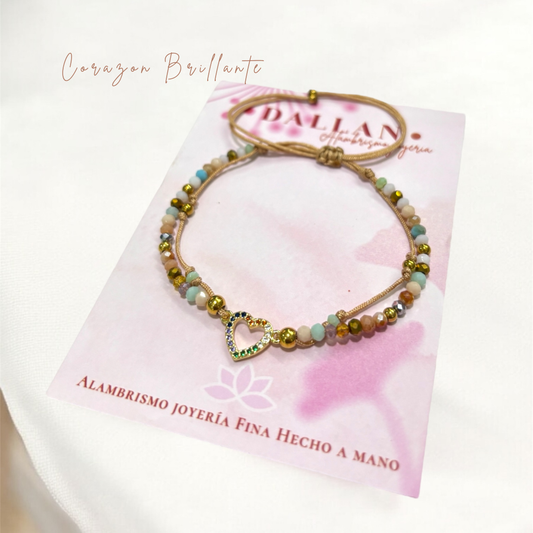 Pulsera Corazon Cristal